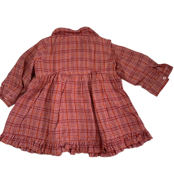 OLILY SZ: 74 BUTTON FRONT DRESS RED PLAID - Picture 2 of 3